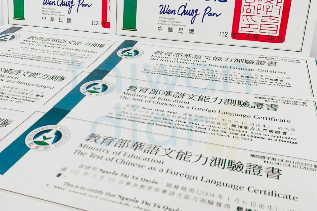 Chi phí thi TOCFL du học Đài Loan 
