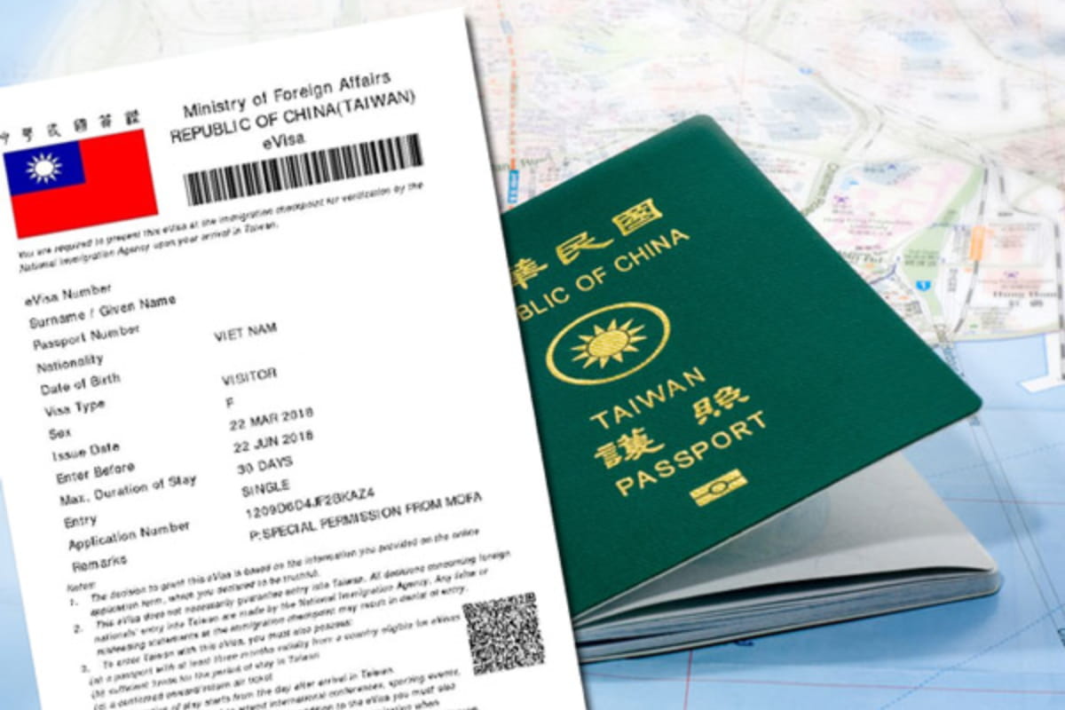 giấy tờ visa du lịch đài loan