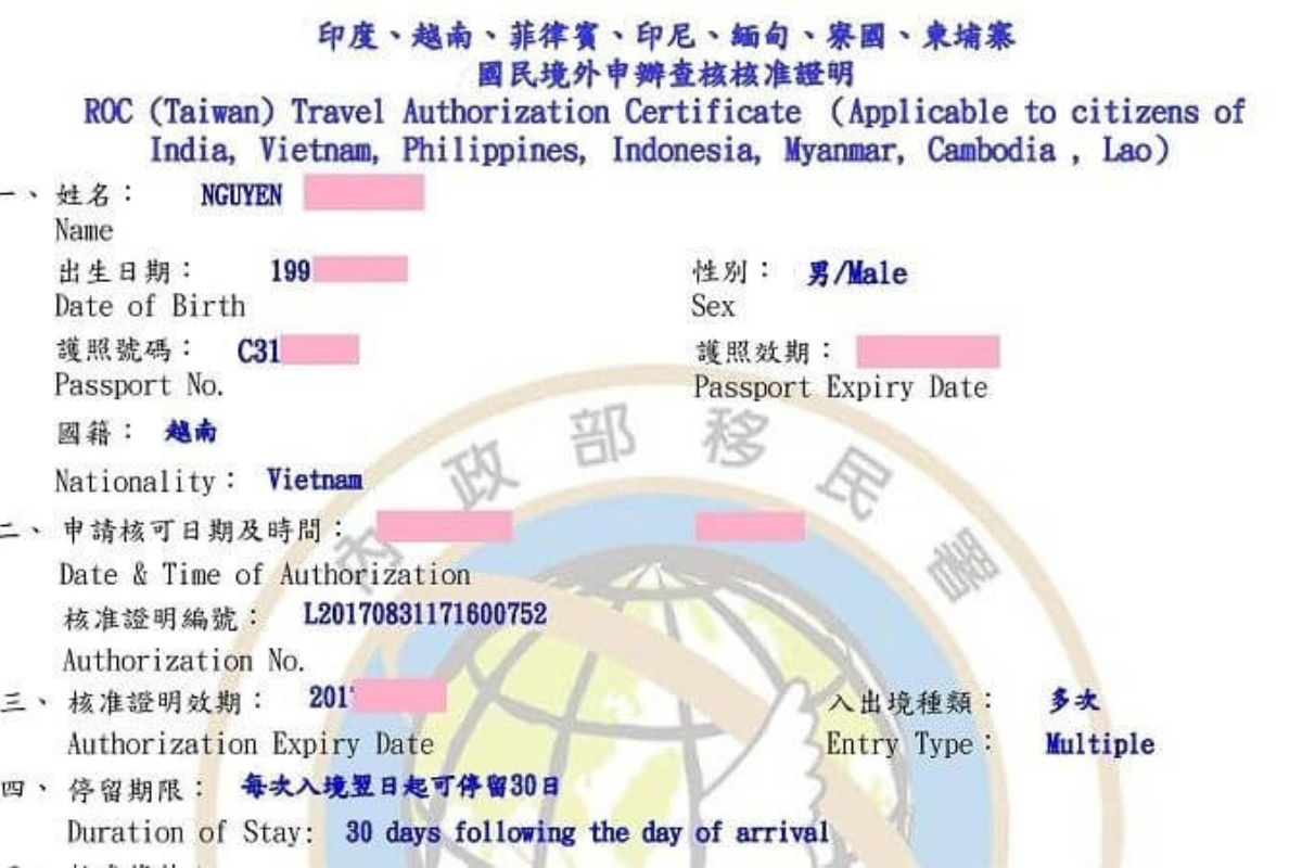 Thủ tục xin Visa Du học Đài Loan
